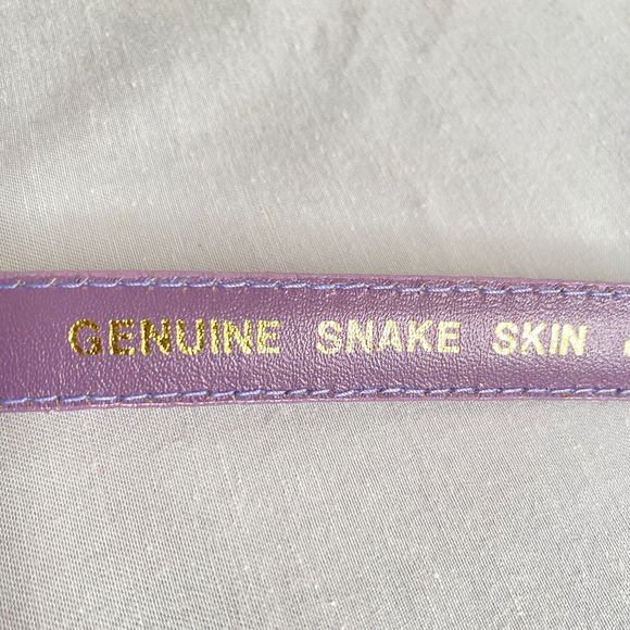 Charter Club Womens Small Waist Belt Skinny Lavender Snake Skin Taiwan - Picture 9 of 13